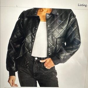 NWT Black Rebecca Minkoff Diamond Quilted Jacket - Size Large